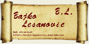 Bajko Lešanović vizit kartica